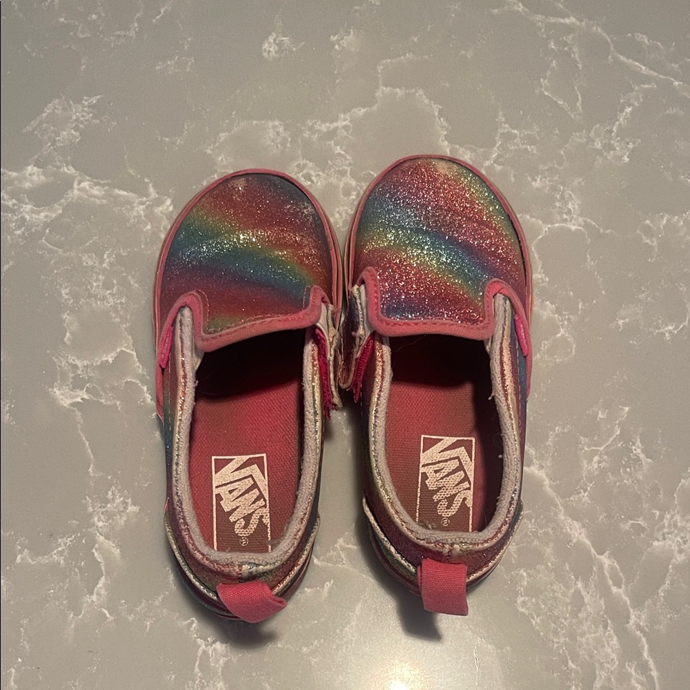 Vans Kids Glitter Rainbow Slip-On Sneakers